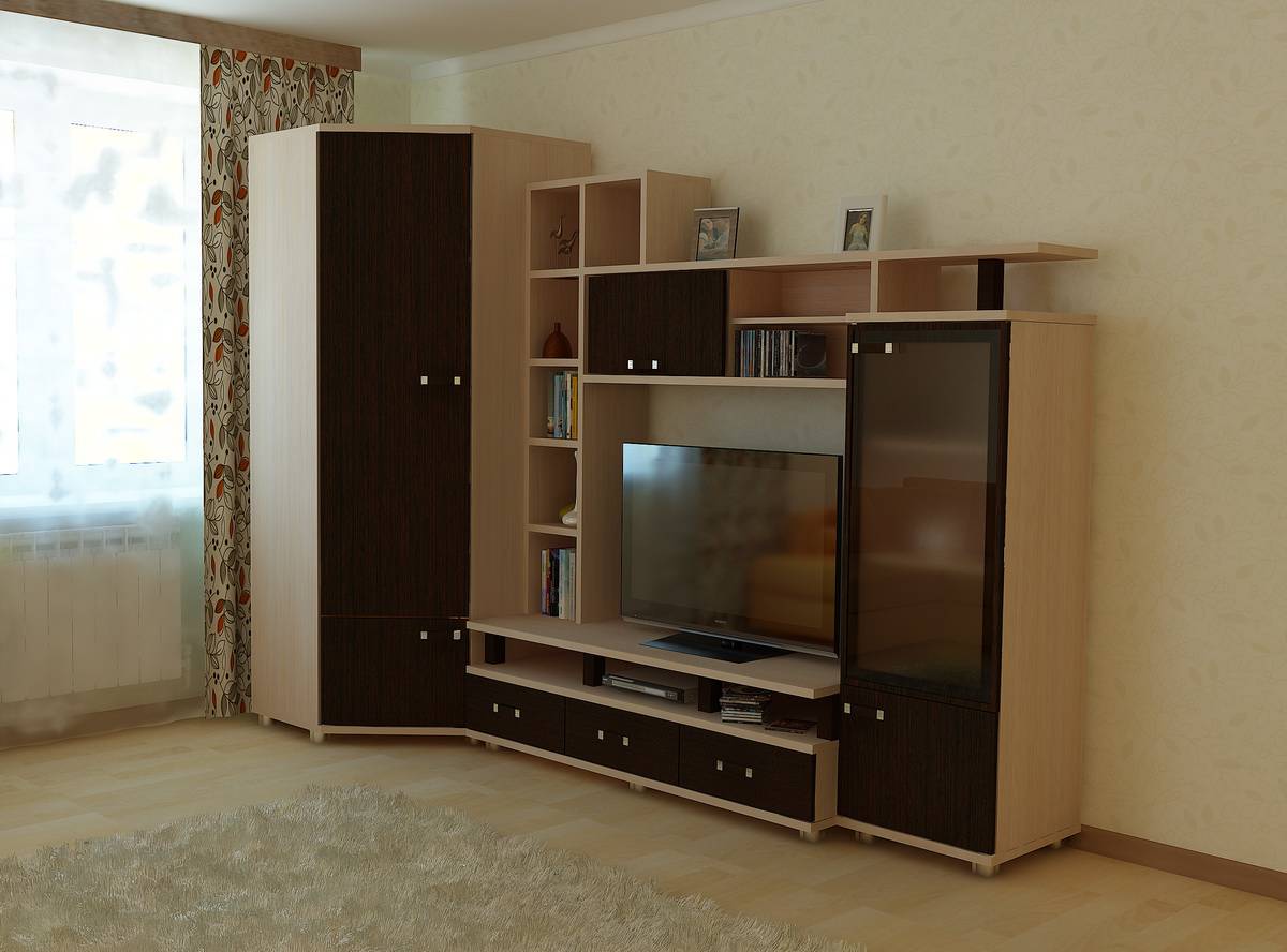 Мебель для гостиной с угловым шкафом